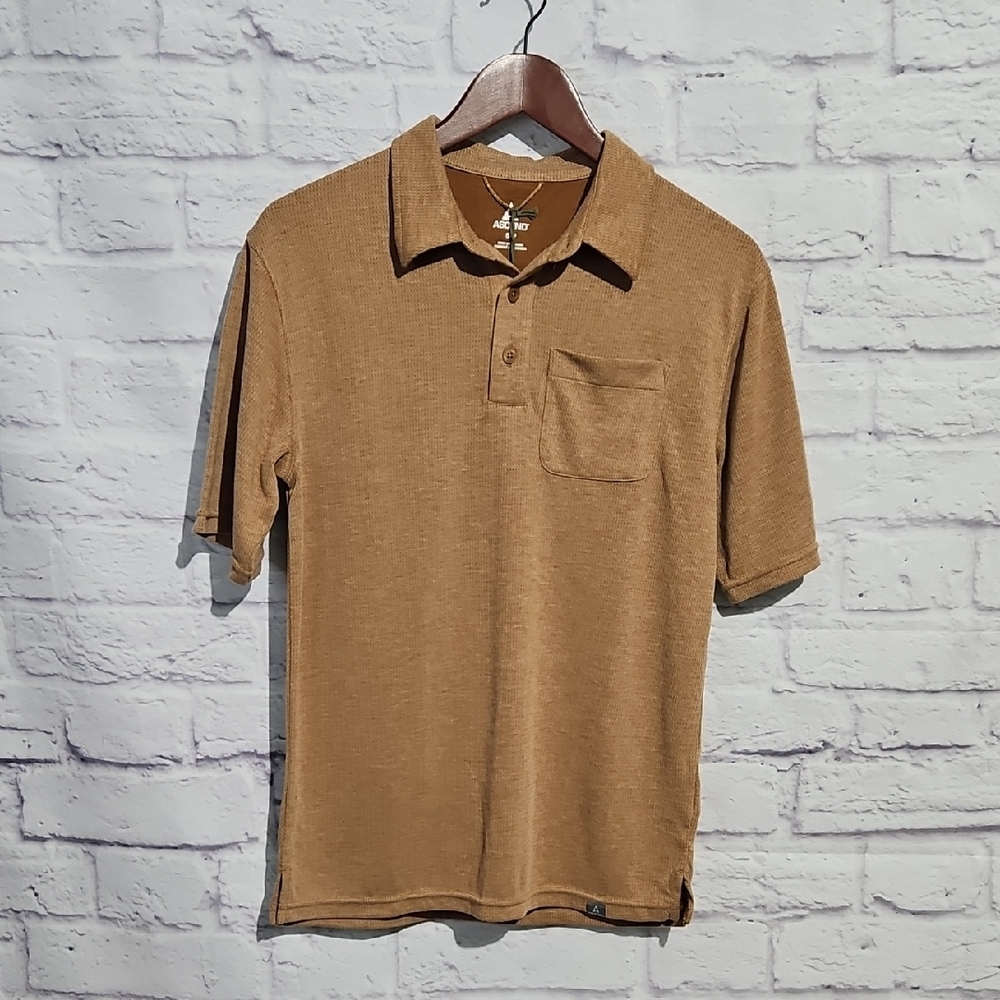 Ascend Men's Short Sleeve Performance Polo in Caramel